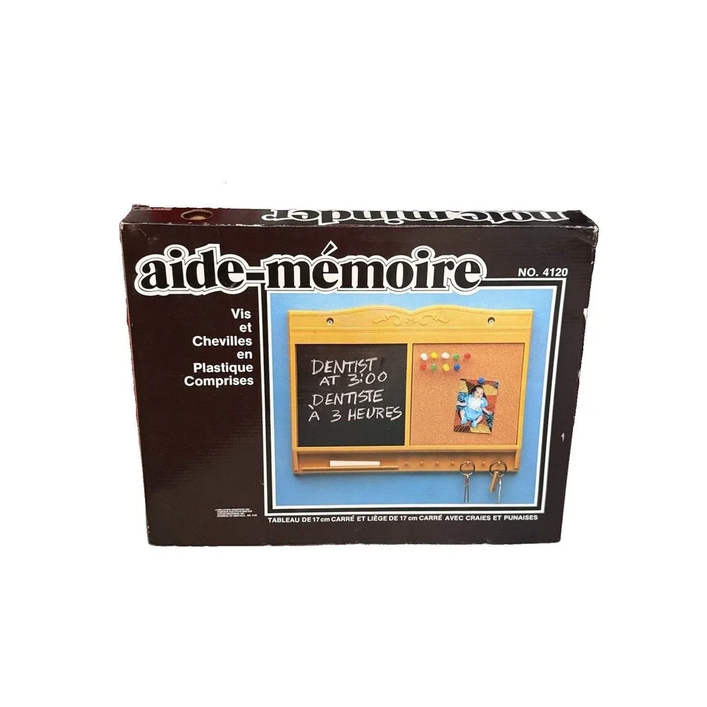 Vintage MCM Style 1985 Note Minder Chalk And Cork board Combo New In Box